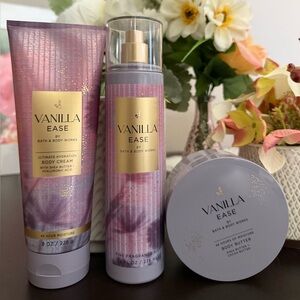🆕🍦 BATH & BODY WORKS “VANILLA EASE“ 3-PIECE BODY CARE SET. FULL SIZE. BRAND NEW